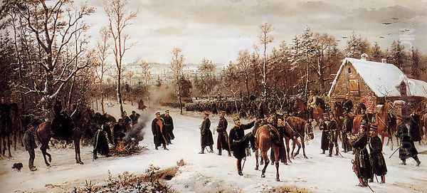 Ankunft Des Prinzen Friedrich Karl Auf Dem Schlachtfelde Von Vionville Oil Painting by Conrad Freyberg