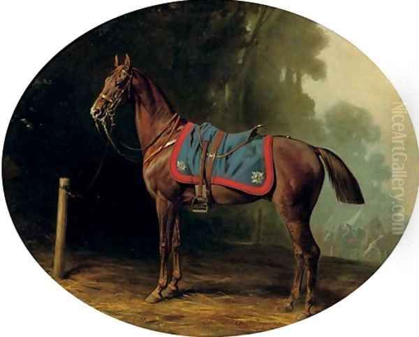 A military horse Oil Painting by Conrad Freyberg