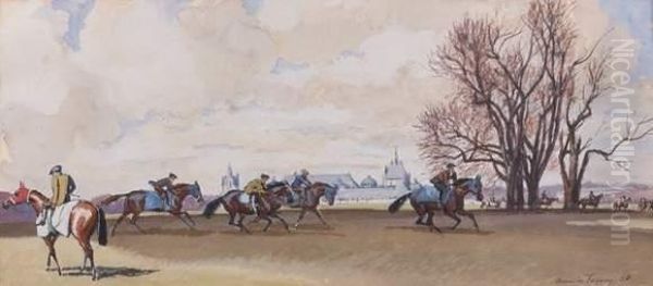 Chantilly Et Longchamp Oil Painting by Maurice Taquoy