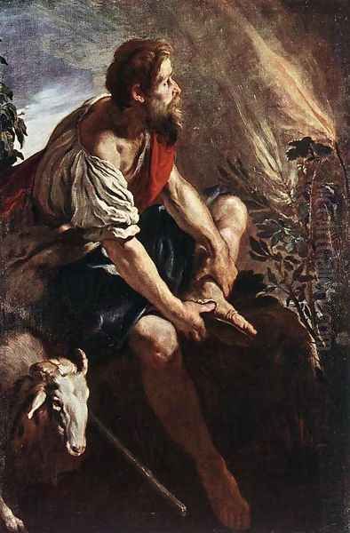 Moses before the Burning Bush 1613-14 Oil Painting by Domenico Fetti