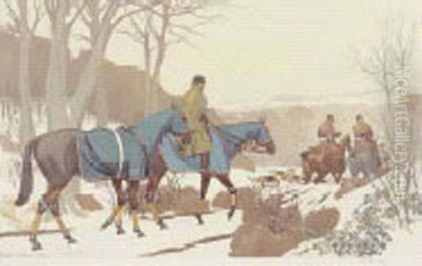 Le Retour De Chasse. Oil Painting by Maurice Taquoy