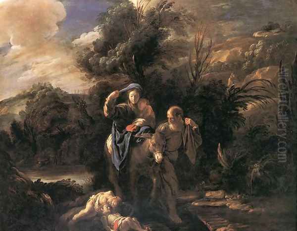 Flight to Egypt 1621-23 Oil Painting by Domenico Fetti