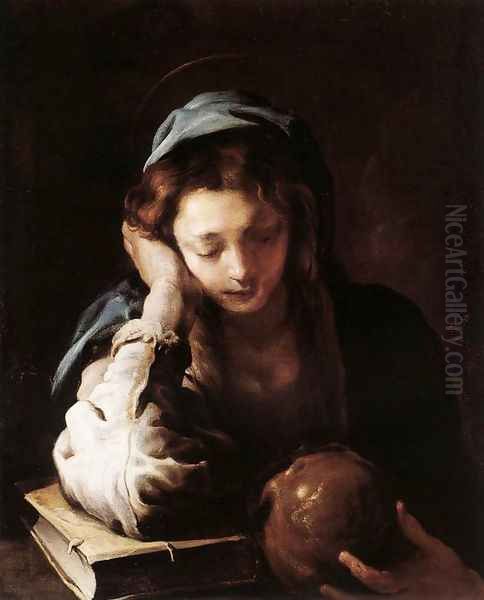 The Repentant St Mary Magdalene 1617-21 Oil Painting by Domenico Fetti