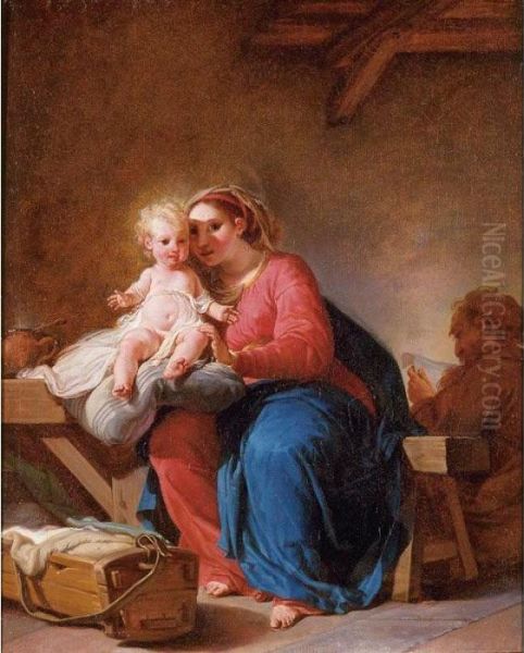 Holy Family Oil Painting by Hugues Taraval