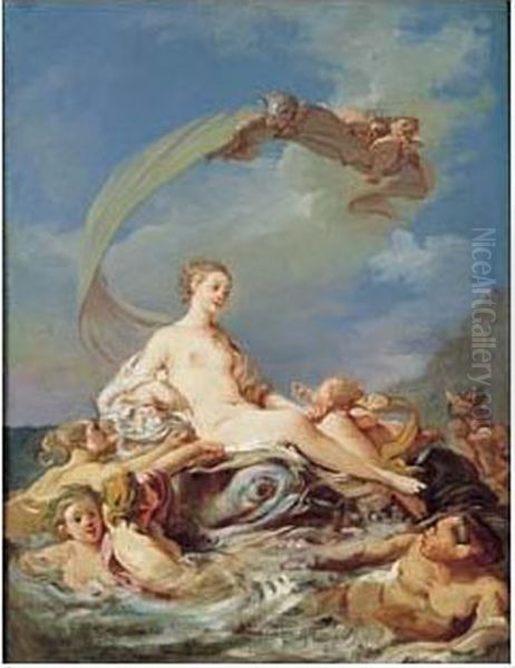 Le Triomphe D'amphitrite Oil Painting by Hugues Taraval