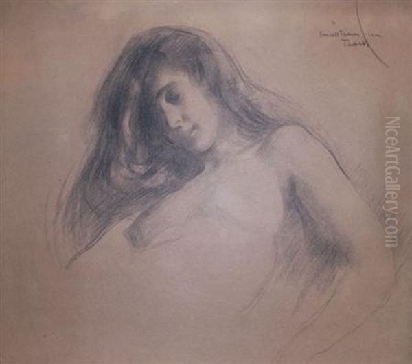 Study Of A Woman Oil Painting by Edmund Charles Tarbell