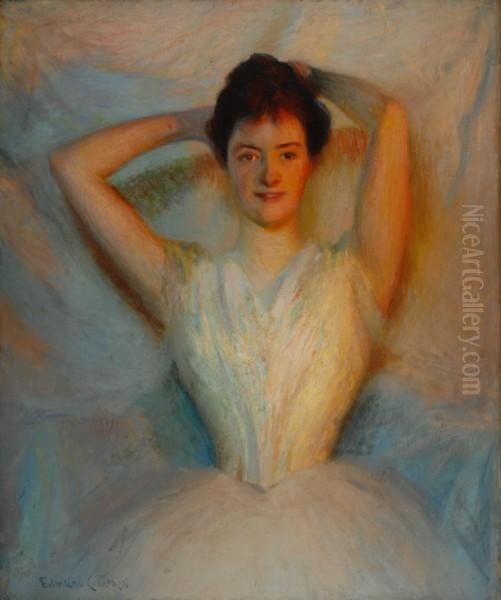 An Opal: Study Of Yellow And White Light Oil Painting by Edmund Charles Tarbell