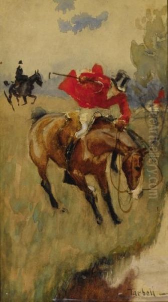 Fox Hunt - Halt! Oil Painting by Edmund Charles Tarbell