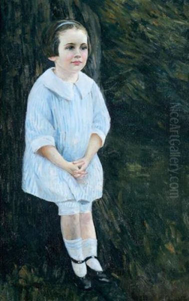 American, - Portrait Of Alittle Girl Oil Painting by Edmund Charles Tarbell