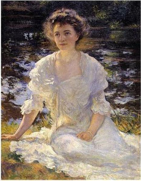 Portrait Of Eleanor Hyde Oil Painting by Edmund Charles Tarbell