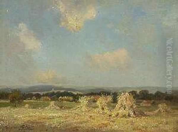 Harvest, Midlothian Oil Painting by J.A. Henderson Tarbet