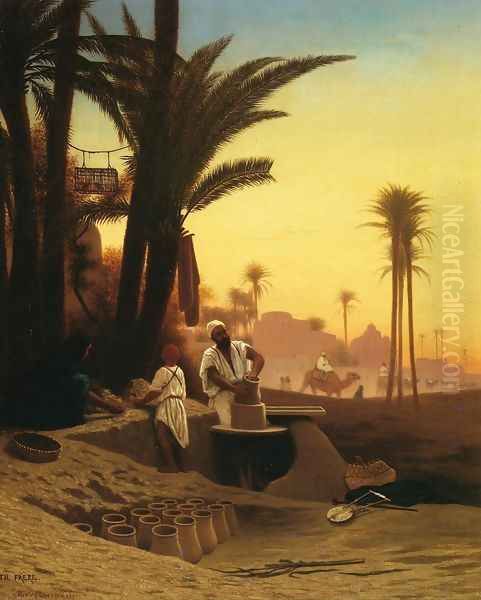 The Egyptian Potter Oil Painting by Charles Theodore Frere