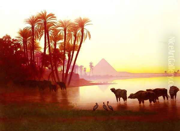 Along The Nile Oil Painting by Charles Theodore Frere