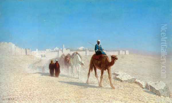 Jerusalem, Cote de la Porte de Jaffe Oil Painting by Charles Theodore Frere