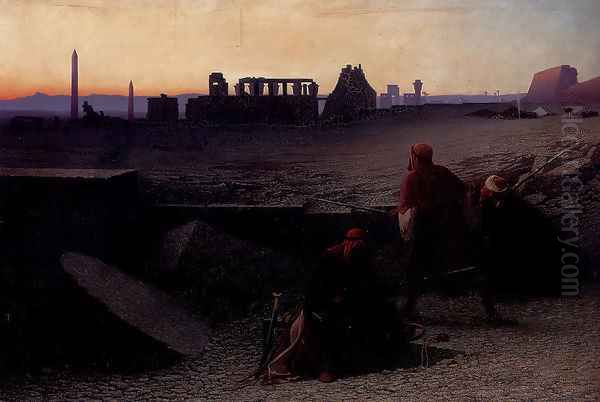 Ruines De Thebes (Haute-Egypte) Oil Painting by Charles Theodore Frere