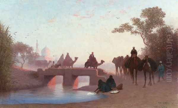 Environs du Caire Oil Painting by Charles Theodore Frere