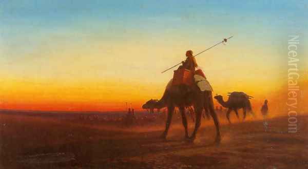 Caravanne au Couche-Sol Oil Painting by Charles Theodore Frere