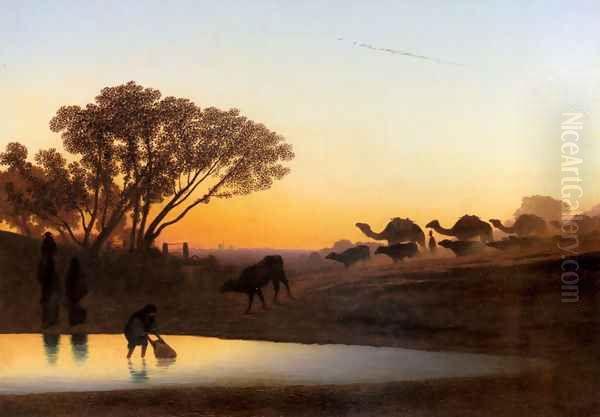 Sunset On The Nile Oil Painting by Charles Theodore Frere