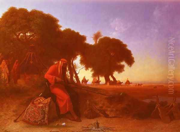 An Arab Encampment Oil Painting by Charles Theodore Frere