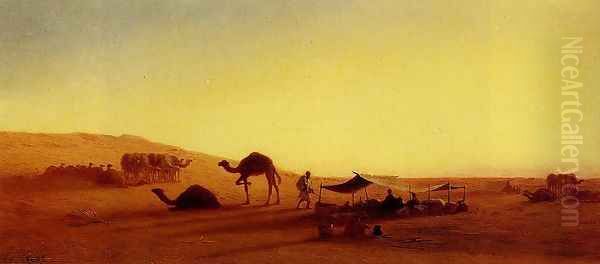 An Arab Encampment I Oil Painting by Charles Theodore Frere