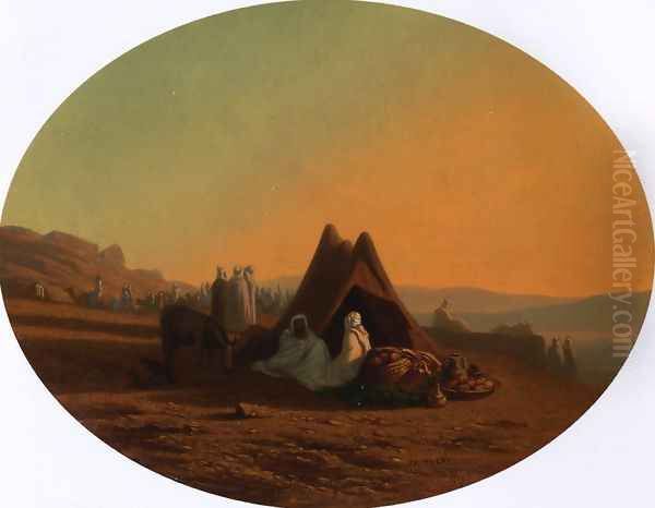 An Arab Encampment 2 Oil Painting by Charles Theodore Frere