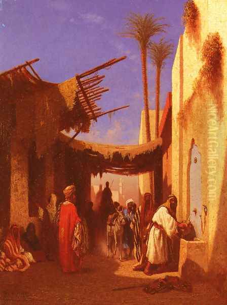 Street In Damascus and Street In Cairo: A Pair of Painting (Pic 1)s Oil Painting by Charles Theodore Frere