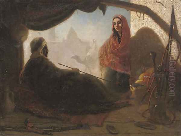 The Warrior's Rest Oil Painting by Charles Theodore Frere