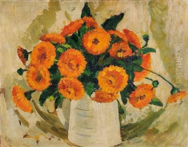 Bouquet De Fleurs Oil Painting by Nikolai Aleksandrovich Tarkhov