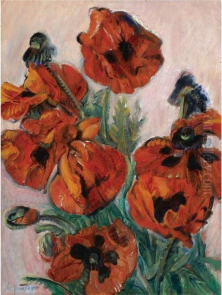 Poppies Oil Painting by Nikolai Aleksandrovich Tarkhov