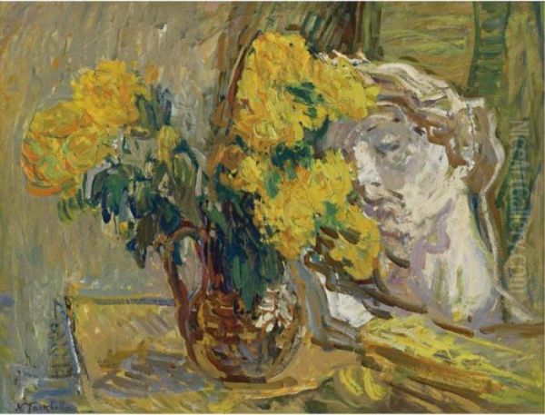 Still Life With Bust Oil Painting by Nikolai Aleksandrovich Tarkhov