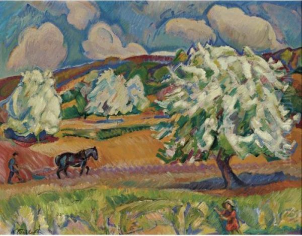 Blooming Trees Oil Painting by Nikolai Aleksandrovich Tarkhov