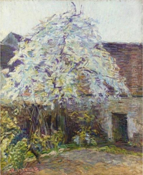 Courtyard In Spring Oil Painting by Nikolai Aleksandrovich Tarkhov