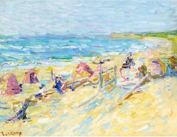 On The Beach Oil Painting by Nikolai Aleksandrovich Tarkhov