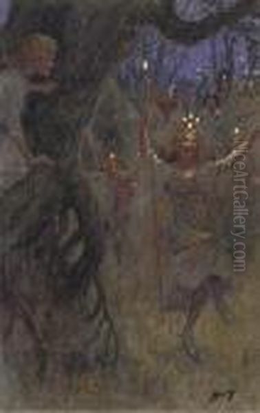 They Flitted By In Their New Robes Oil Painting by Percy Tarrant