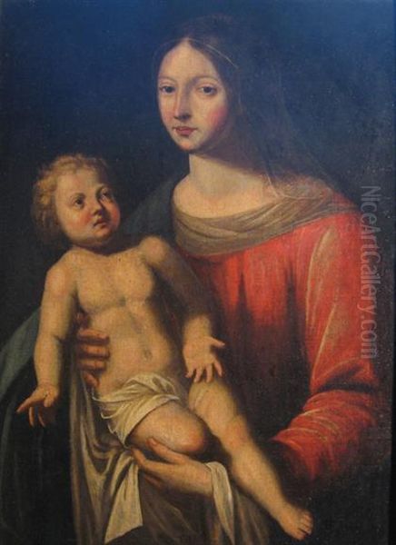 Virgin And Child Oil Painting by Jean Tassel