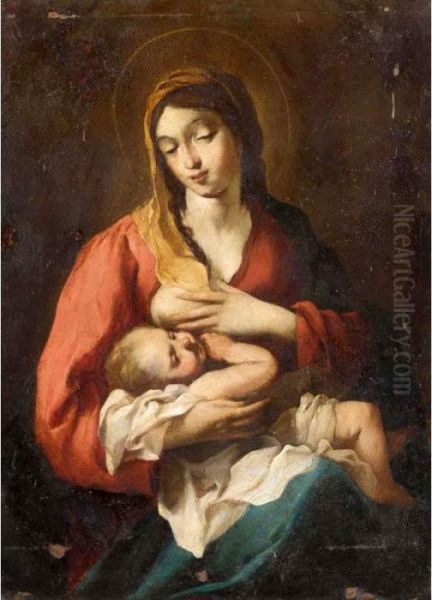 The Madonna And Child Oil Painting by Jean Tassel