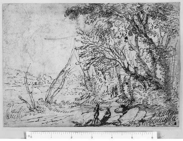 A Wooded Landscape With Figures Oil Painting by Agostino Tassi