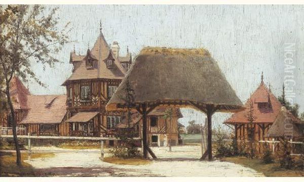 La Maison De La Baronne De Rothschild En Normandie Oil Painting by Francis Tattegrain