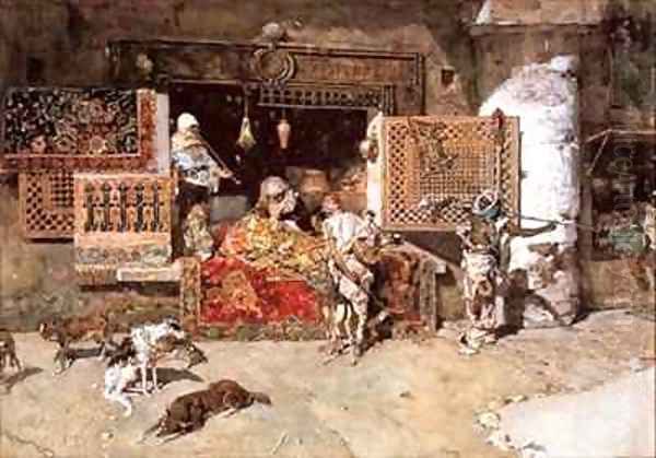 The Tapestry Merchant Oil Painting by Mariano Fortuny y Marsal