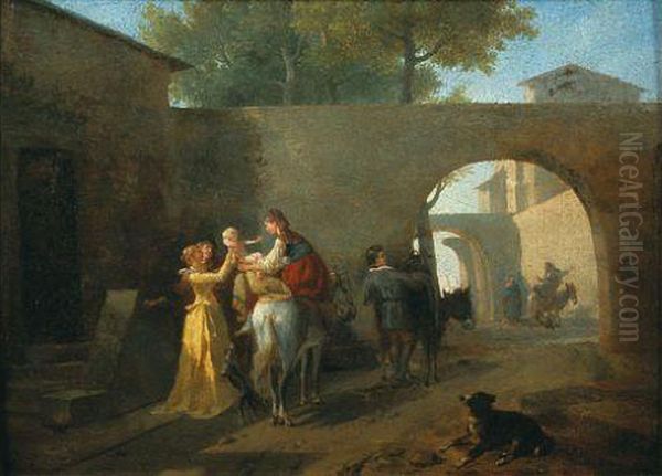 Le Depart Oil Painting by Nicolas Antoine Taunay