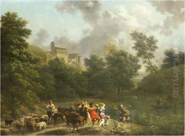 Paysage Arcadien Avec Danseurs Oil Painting by Nicolas Antoine Taunay