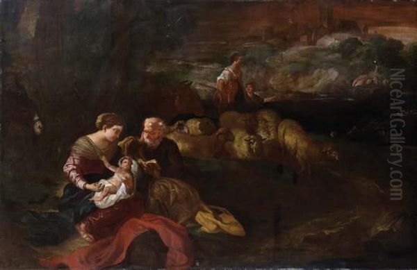 Riposo Durante La Fuga In Egitto Oil Painting by Carlo Antonio Tavella