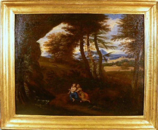 Paesaggio Con Figure Oil Painting by Carlo Antonio Tavella