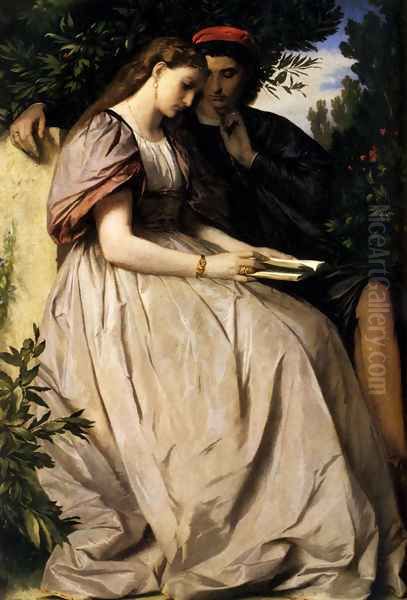 Paolo And Francesca Oil Painting by Anselm Friedrich Feuerbach