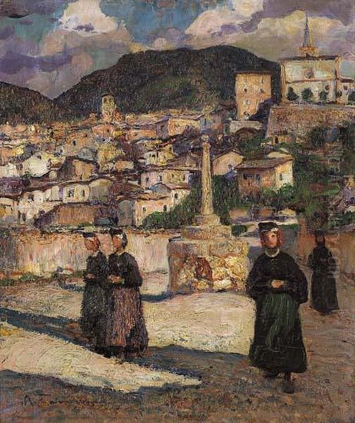 Ragazze Di Scanno, Abruzzo Oil Painting by Andrea Tavernier