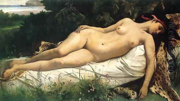 Ruhende Nymphe Oil Painting by Anselm Friedrich Feuerbach