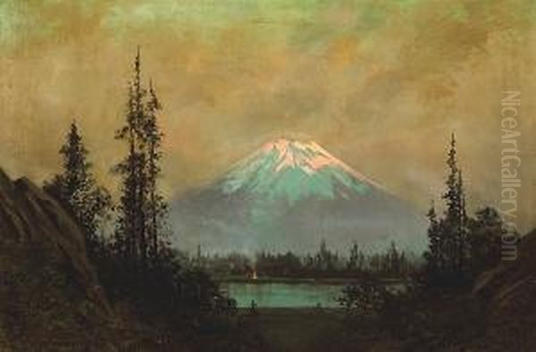 Mount Baker Oil Painting by Jules Tavernier