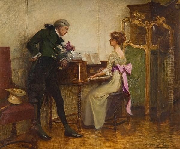 Music Oil Painting by Albert Chevallier Tayler