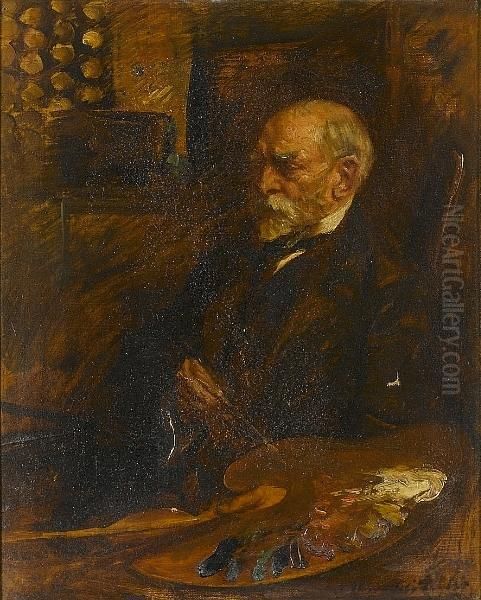 Portrait Of Sir Edward John Poynter, Pra Oil Painting by Albert Chevallier Tayler