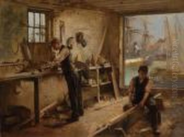 The Shipwright's Workshop Oil Painting by Albert Chevallier Tayler